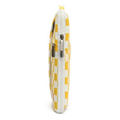 360 Degree Protective Laptop Sleeve with Multi-Pockets (Yellow Checkered, 14 inch-14.4 inch) - color: Yellow Checkered, size: 14 inch-14.4 inch