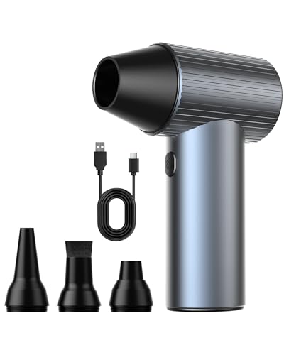 SwiftFlow X7 Compressed Air Duster, Ultra-Powerful Electric Air Duster, 3-Speed Adjustable Rechargeable Cordless Air Blower for Computer, Keyboard, Home, Outdoor and Car