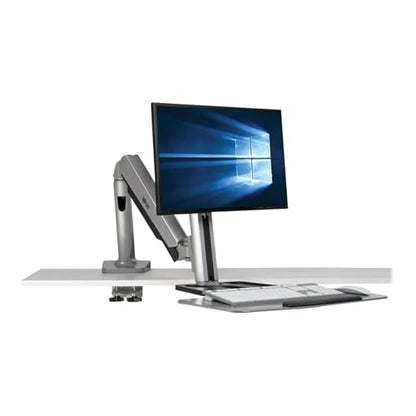Tripp Lite Desk Mount for Sit Stand Desktop Workstation Height-Adjustable Standing Desk, Single Display (WWSS1332C) - style: Desk-Clamp w/ Mount 13-32"