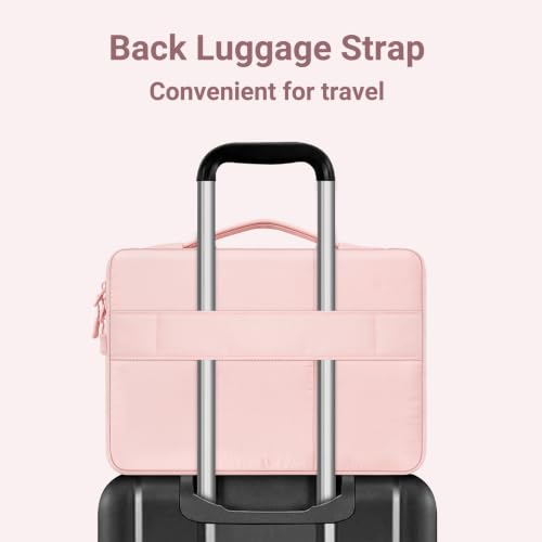 MOSISO Compatible with MacBook Air 13 inch Case M5 M4 M3 M2 2026-2022 | Hard Case&Six Grids Puffy Bag&Keyboard Cover&Webcam Cover&ScreenFilm for MacBook Air 13.6, A3449 A3240 A3113 A2681, Pink - color: Pink