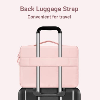 MOSISO Compatible with MacBook Air 13 inch Case M5 M4 M3 M2 2026-2022 | Hard Case&Six Grids Puffy Bag&Keyboard Cover&Webcam Cover&ScreenFilm for MacBook Air 13.6, A3449 A3240 A3113 A2681, Pink - color: Pink