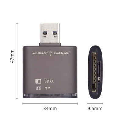 USB 3.0 to NM Nano SD Card & Memory Card Reader Writerfor Mate Seial Phone & Camera & Laptop