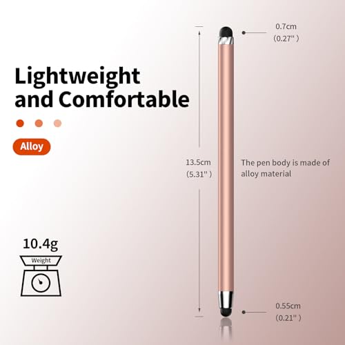 Stylus(10 PCS),Stylus Pen for Touchscreen,High Sensitivity & Precision | Universal Stylus,2-in-1 Rubber Tip,Touch Screens of iPhone/iPad/Android Tablets（Rose Gold & Black） - color: 5PCS Rose Gold & 5PCS Black