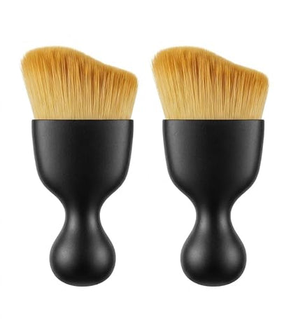Soft Keyboard Cleaning Brush, Anti-Shedding High-Density Bristles with Wider Coverage, Shatterproof S-Curve Handle Car Detailing Dust Tool for PC, Laptop and Electronics (2 Packs) - color: Black C