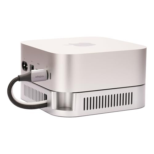 M4 M5 Mac mini Stand, Silver Holder for Mac mini 2024-2026 with Ventilation Heat Dissipation Cooling, Desk Mount Accessories with Anti-Slip Silicone and Dust-Proof Nets - color: Silver for Mac Mini 2024-2028