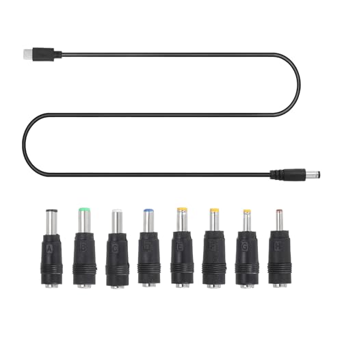 MECCANIXITY USB C to DC PD Adapter with 8 Connector Tips, 1m/3.3ft 12V PD Trigger Cable Type-C to DC Power Cable Charger Converter for Router, Laptop, Speaker - style: 12V
