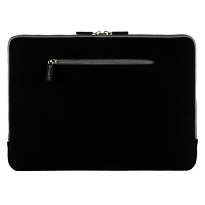SumacLife Micro Suede Carrying Sleeve with Rear Pocket for 13-13.3 Inches Laptops (SLMSuede13BGRY) - color: Black/gray
