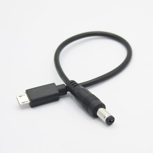 Short DC 5.5mm x 2.1mm to Micro USB Power Cord 6inch, DC 5521 Male to Micro USB Male Plug 5V 3A Power Charging Cable Extension Cord, for LED Desk Lamp, Small Fan Etc Other Equipment (2Pcs) - style: DC 5521 Male to Micro USB Male
