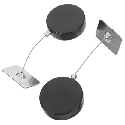 FOMIYES Retractable Security Cable Lock Abs+Iron+Steel Wire 2pcs with Automatic Retraction, Multifunctional Small Cable Lock 1 Meter Black Anti-Theft Cord for Remote Control and Tv Safety