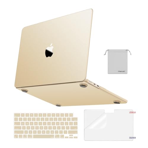 MOSISO Compatible with MacBook Air 13 inch Case M5 M4 M3 M2 2026-2022 | 4 in 1 Kit Matte Hard Shell for MacBook Air 13.6 Case, Anti-Fingerprints&Ultra-Thin, A3449 A3240 A3113 A2681, Starlight Clear - color: Starlight Clear