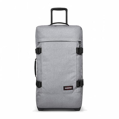 Eastpak Tranverz M – 78L Large Wheeled Luggage with Dual Compartments, TSA Lock, Compression Straps & Smooth-Wheeling System, Sunday Grey - color: Sunday Grey, size: 78 Liter Checked Bag