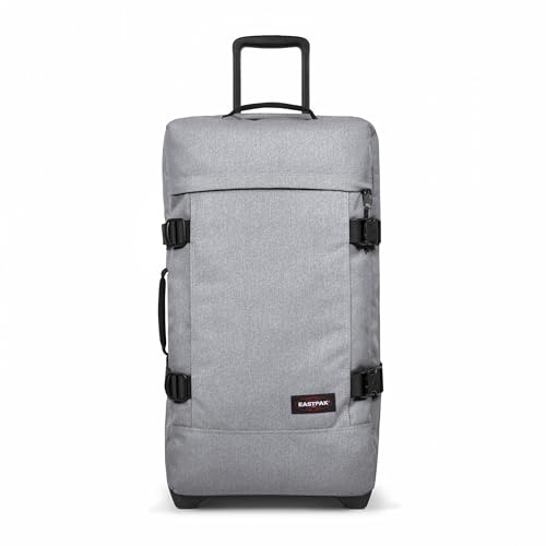 Eastpak Tranverz M – 78L Large Wheeled Luggage with Dual Compartments, TSA Lock, Compression Straps & Smooth-Wheeling System, Sunday Grey - color: Sunday Grey, size: 78 Liter Checked Bag