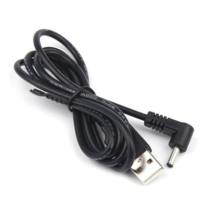 TENINYU USB 2.0 A Male to Right Angled 90 Degree DC 3.5x1.35 mm 5 Volt 24AWG DC Barrel Jack Power Cable 3FT, Black (Max 2.5 Ampere, Center PIN Positive), 2 Pack