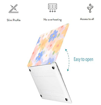 LanBaiLan Compatible with MacBook Air 13 inch Case M5 2026 M4 2025 M3 M2 2024-2022 A3449 A3240 A3113 A2681, 13.6 Plastic Hard Shell Case & Keyboard Cover, Watercolor Flower - color: Watercolor Flower