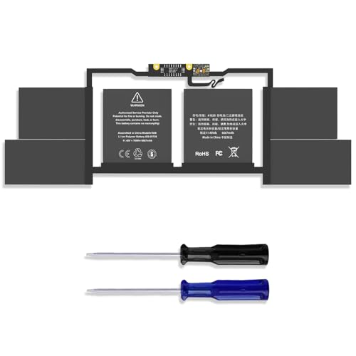 A1820 A1707 Laptop Battery for MacBook Pro 15" A1707 (Late 2016, Mid 2017) | 11.4V 76Wh 6667mAh, Replacement for MacBook Pro 15 inch A1707 (Late 2016, Mid 2017) EMC 3162 3072 series, MPTR2LL/A MPTT2LL/A - size: 12.42*3.62*0.25 inch A1820
