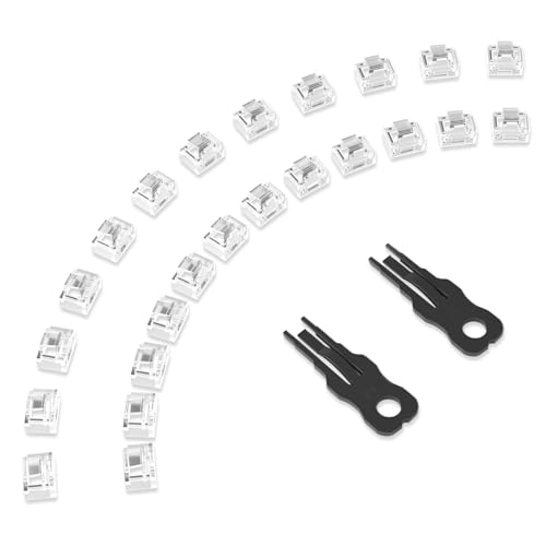 24 Pcs RJ45 Port Lock with 2 Key, Locking RJ45 Port/Dust Blocker, RJ45 Dust Cover Cap Female Port Plugs Protector, Compatible RJ45 Port Devices, Clear - color: Clear, size: 24-Pack