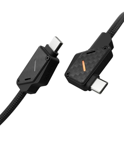 Aulumu M07 240W USB-C to USB-C Carbon Fiber Cable | USB 3.1 Gen2 10Gbps | 4K@60Hz Video Output Fast Charging | For iPhone 17/16/15 Pro Max, NVMe SSD, Galaxy S25/S24/S23 Ultra, MacBook Pro -Black 6.6FT - size: 6.6ft, style: Black - Carbon Fiber