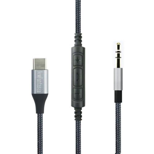 NewFantasia USB C to 3.5mm Audio Cable Compatible with Skullcandy Hesh Crusher Headphone, Remote Volume Mic Compatible with iPhone 17/ Air /16/15/iPad