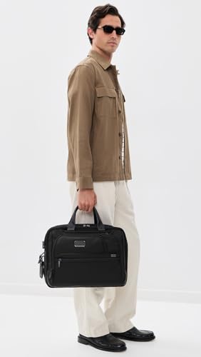 TUMI - Alpha Medium 15" Expansion Laptop Briefcase - Professional Briefcase for Travel - Padded Compartment Fits 15" Screen - color: Black