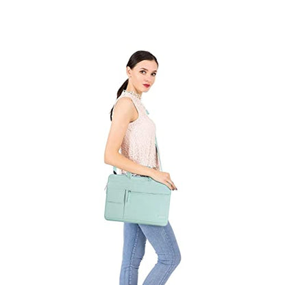 MOSISO Laptop Shoulder Bag Polyester Flapover Briefcase Sleeve Case | Compatible with MacBook Air/Pro,13-13.3 inch Notebook,Compatible with MacBook Pro 14 inch M5 M4 M3 M2 M1 2026, Mint Green - color: Mint Green, size: 13.3 inch