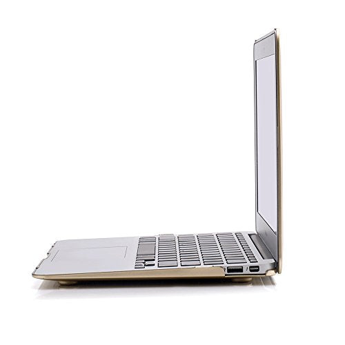 Compatible with MacBook Air 11 Inch Release (A1370/A1465) - Slim Snap On Hard Shell Protective Cover and Keyboard Cover (Gold) - color: Gold