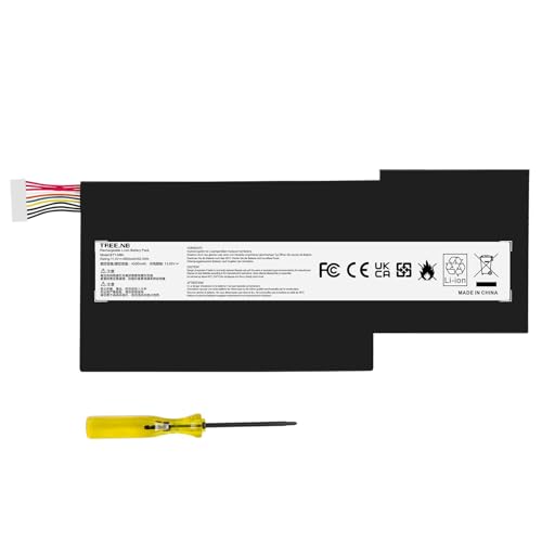 TREE.NB BTY-M6K Laptop Battery Compatible with MSI GS63VR GS73VR 7RG Stealth Pro GF63 Thin 8RB 8RC 8RD 9SC GF75 Thin 10SDR 9SEXR 9SD GS73 8RF MS-16K3(11.4V-52.4Wh) - size: 8.54x3.62x0.24inch BTY-M6K