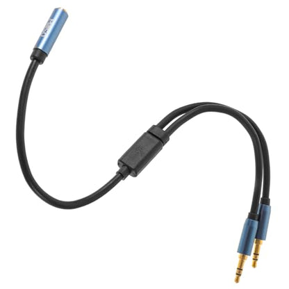 Gatuida One Headphone Mic Audio Y Splitter Cable Compact Headset Jack Adapter Cord for Laptop with Separate Audio Microphone Ports