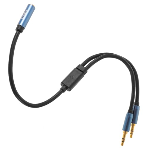 Gatuida One Headphone Mic Audio Y Splitter Cable Compact Headset Jack Adapter Cord for Laptop with Separate Audio Microphone Ports