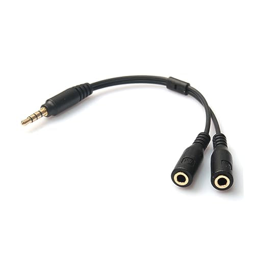 Audio Y Splitter Cable Adapter Dual Female Headphone Microphone Port for Headsets Compact Design for Easy Portability Compatible with Smartphones Tablets Laptops