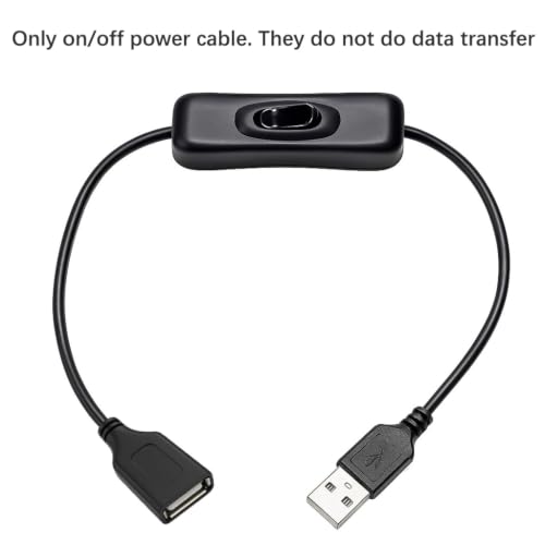 Gebildet 5pcs USB Cable with Switch, Male to Female Extension Cord Inline Rocker On/Off Switch for Driving Recorder, LED Desk Lamp, USB Fan, LED Strip - style: USB switch(black)