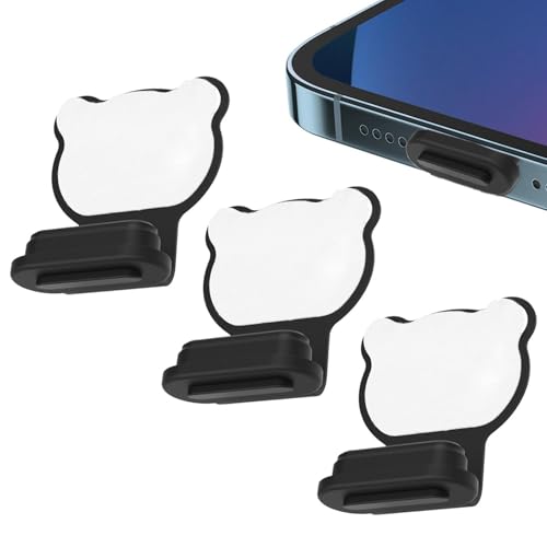 USB C Plugs Dust Charging Port Cover Set of 3 | Silicone Type C Charging Port Protector Caps for All USB C Devices Accessories