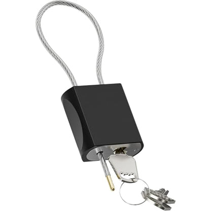 Cable Padlock Free Adjustable Lock 3 Keys, 1.15ft/0.35m Black | Steel Cable 1/6"(4mm)Diameter, Lock & Secure, Weatherproof for Bikes, Lockers, Gate, Fence, Shed, Outdoor Equipment etc - color: Black-1.15ft(0.35m)