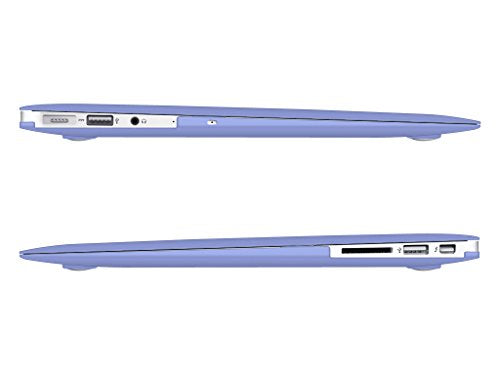 UESWILL Smooth Matte Hard Shell Case Cover Compatible with MacBook Air 11 inch (Model A1370 / A1465) + Microfibre Cleaning Cloth, Serenity Blue - color: Serenity Blue, size: MacBook Air 11"