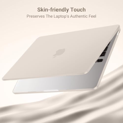 MOSISO Compatible with MacBook Air 13 inch Case M5 M4 M3 M2 2026-2022 | Hard Case&Six Grids Puffy Bag&Keyboard Cover&Webcam Cover&ScreenFilm for MacBook Air 13.6, A3449 A3240 A3113 A2681, Sand - color: Sand