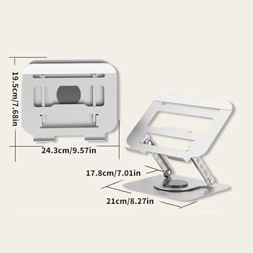Laptop Bracket Tablet Multifunctional Desktop Lazy 360 Degree Rotation Foldable Stand Ergonomic Adjustable Notebook Holder - color: Gray