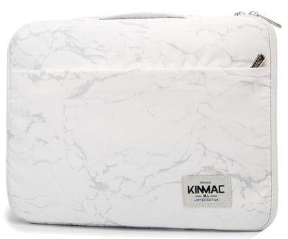 Kinmac 360° Heavy Duty Protective Laptop Sleeve Case Bag Cover with Handle for MacBook Air 13 inch,iPad Pro 13 inch and 13.3 inch HP,Dell,Lenovo,Asus,Acer Laptop (White Marble) - color: White Marble, size: 12 inch-13.3 inch