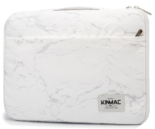 Kinmac 360° Heavy Duty Protective Laptop Sleeve Case Bag Cover with Handle for MacBook Air 13 inch,iPad Pro 13 inch and 13.3 inch HP,Dell,Lenovo,Asus,Acer Laptop (White Marble) - color: White Marble, size: 12 inch-13.3 inch