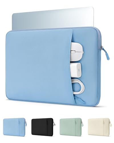 ProCase Laptop Sleeve 13" for MacBook Neo/Air/Pro with A18/M5/M4/M3/M2/M1 | Slim Travel Sleeve with Soft Plush Lining & Large Front Pocket, Water-Resistant, Also Fit 13" HP Dell Lenovo ASUS Acer - color: Airblue, size: 13-inch