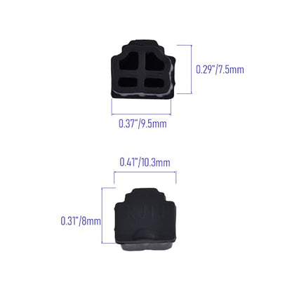 10 PCS RJ11 Port Anti-dust Plugs, Silicone Covers Caps Stoppers, Port Protector for End Computer Digital Socket Printer, 0.37 x 0.3 (LxW) - size: RJ11/Black/10 PCS