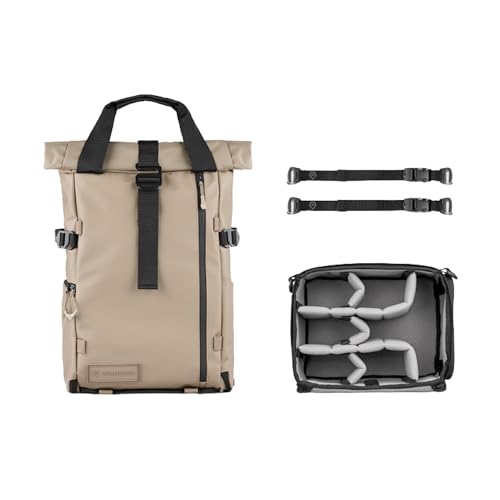 WANDRD PRVKE Rolltop 31L V4 Photography Bundle – Expandable Travel Camera Backpack with Essential Camera Cube and Laptop Sleeve - color: Yuma Tan, size: 31L (Photography Bundle), style: Rolltop
