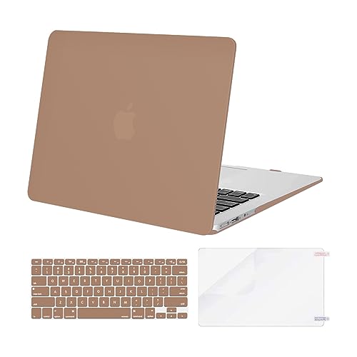 MOSISO Case Compatible with MacBook Air 13 inch A1369 A1466, Caramel Brown | Plastic Hard Shell & Keyboard Cover & Screen Protector Compatible with MacBook Air 13 (Older Version 2010 - end 2017) - color: Caramel Brown
