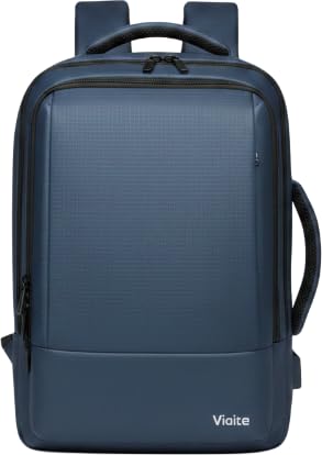 Laptop Backpack, Expandable Business Travel Bag, Water Resistant, USB Charging Port, Fits 15.6 Inch Laptop (Blue) - color: Blue