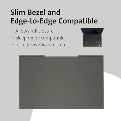 Kensington MagPro™ Magnetic Laptop Privacy Screen 14 inch, Removable 16:10 Laptop Privacy Filter, Anti-Glare, Blue Ray Reduction, Compatible with HP/Dell/Acer/Asus/Samsung/Lenovo (K55254WW) - size: 14" 16:10