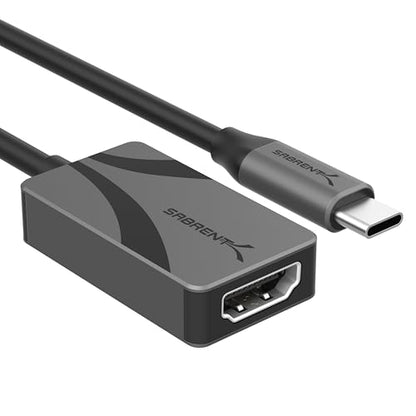 SABRENT 8K USB Type-C to HDMI Adapter - 8K@30Hz & 4K@120Hz, HDR10/Dolby Vision, VRR & FreeSync, Compatible with Laptops, Tablets, Smartphones, Portable Gaming Systems, Aluminum Design (DA-CH8K) - style: 8K HDMI Adapter