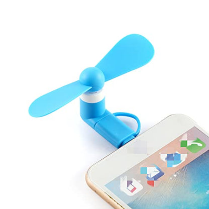 Mini Cell Phone Fan 2-in-1 Fan Compatible for iPhone, iPad, Android Smartphone,Tablet - Colorful and Powerful- Cell Phone Summer Accessories (6-Pack)