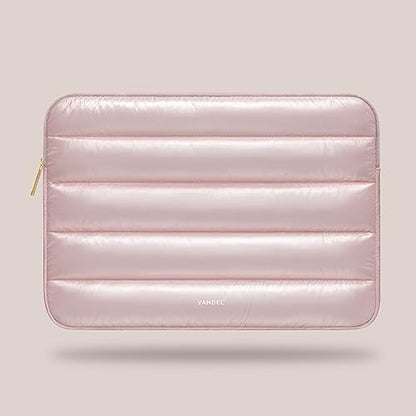 Vandel The Original Puffy Laptop Sleeve 13-14 Inch, Laptop Sleeve for Women | Protective Carrying Case Cover for MacBook Pro 14 in, MacBook Air 13 Inch, iPad Pro 12.9, Dell, Asus, HP - color: i. Shiny Pink