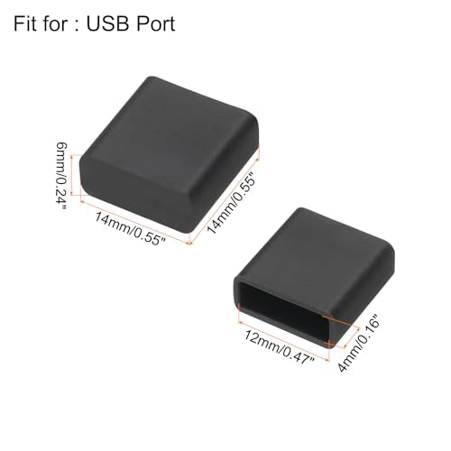 uxcell 40pcs USB Male Port Silicone Protectors Anti Dust Cap Cover Dark Black - color: Dark Black