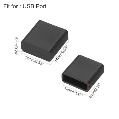 uxcell 40pcs USB Male Port Silicone Protectors Anti Dust Cap Cover Dark Black - color: Dark Black
