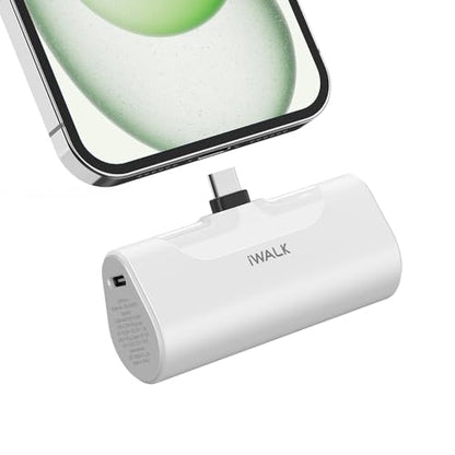 iWALK Portable Charger for iPhone 17/16/15 USB-C Small Power Bank 20W 4,500mAh Fast Charging Battery Pack Compatible with iPhone 15/16/16/17 Plus/17 Pro/17 Pro Max, Samsung Galaxy S25/S24/S23 Android - color: White