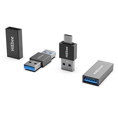 HIEbee USB 3.0 A to A Male Adapter, USB Female to Female, USB Type-C to USB A Male, USB 3.0 Female to USB C Female Connector Compatible with Hard Drive, Laptop etc